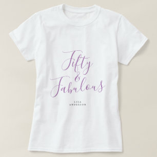 Camiseta Nome Personalizado Moderno 50 Fabuloso 50º present
