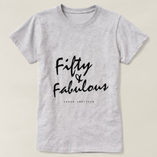 Camiseta Nome Personalizado Moderno 50 Fabuloso 50º present