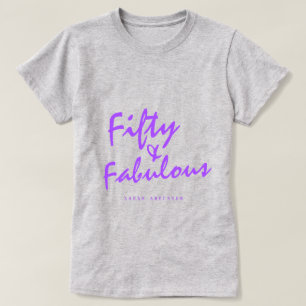 Camiseta Nome Personalizado Moderno 50 Fabuloso 50º present