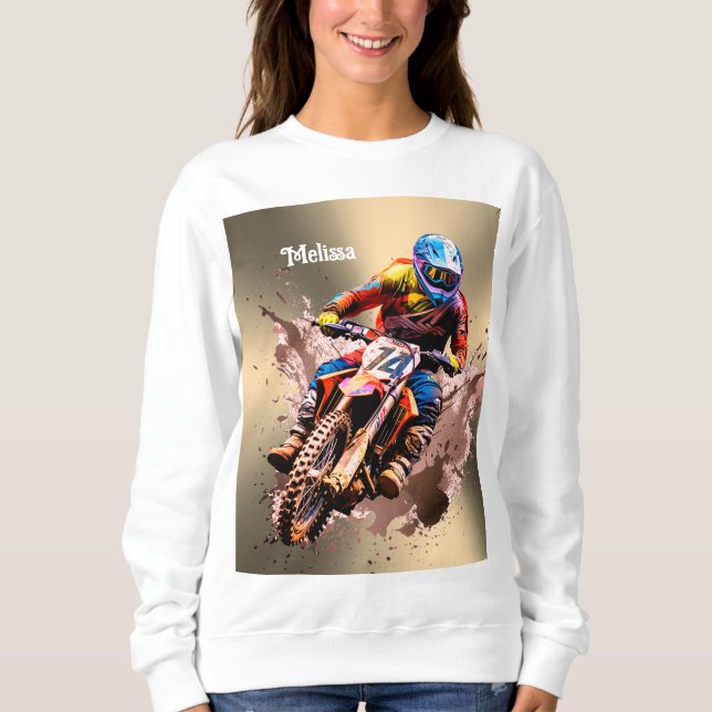 Camiseta Nome personalizado Motocross Quebra-cabeça (Frente)