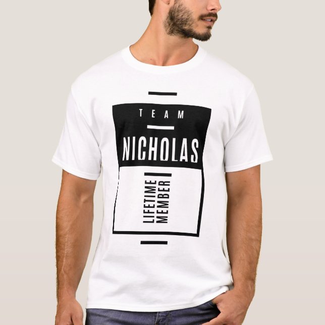 Camiseta Nome Personalizado Nicholas Birthday Gift (Frente)