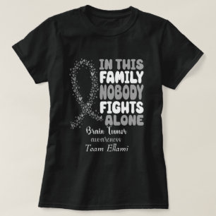 Camiseta Nome Personalizado Ninguém Luta Sozinho Tumor Cere