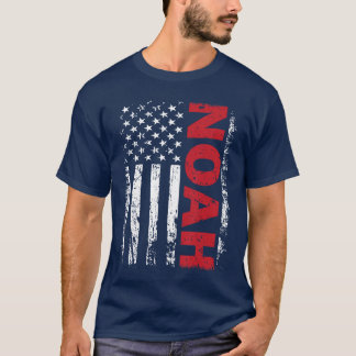 Camiseta Nome Personalizado Noah com Bandeira Americana Pat