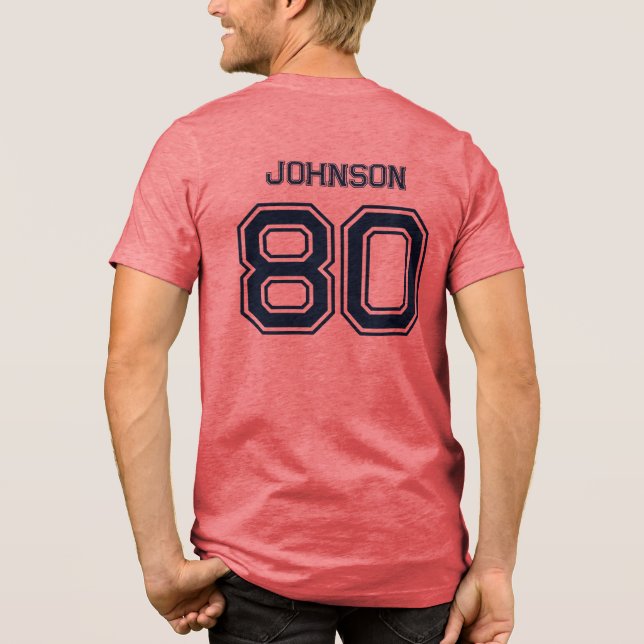 Camiseta Nome Personalizado, Número, Equipe Vermelha (Verso)