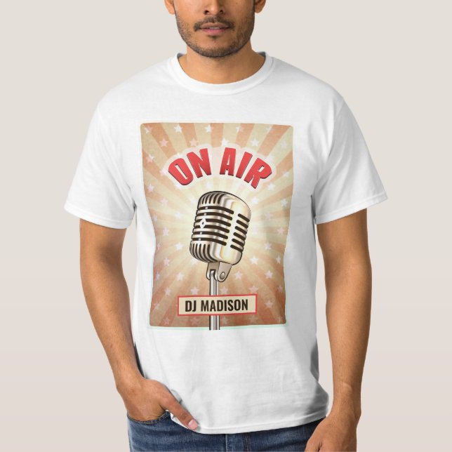 Camiseta Nome personalizado "On Air" Vestuário do microfone (Frente)