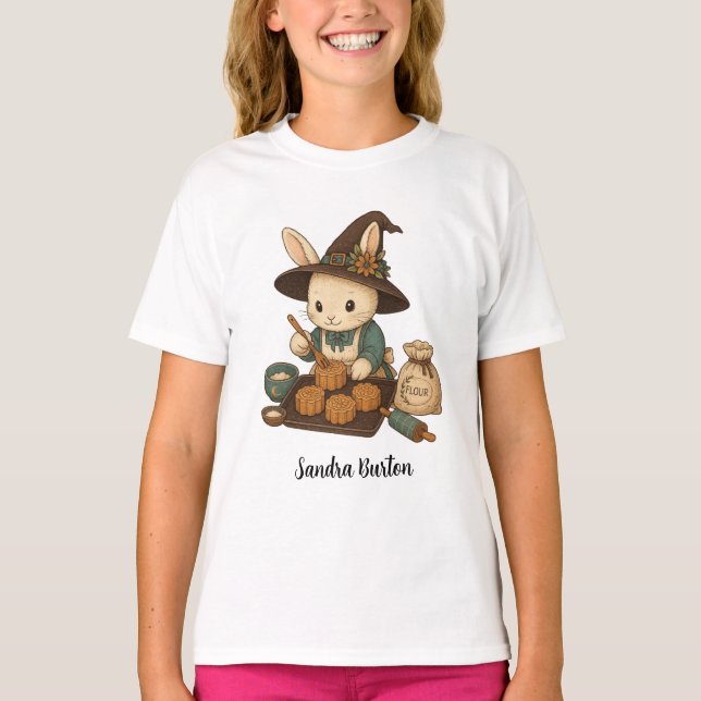 Camiseta Nome Personalizado ou Texto com Bunny Bakery (Frente)