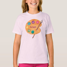 Camiseta NOME personalizado Paleta de pintura artística