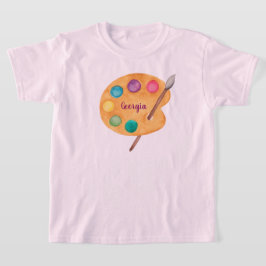 Camiseta NOME personalizado Paleta de pintura artística