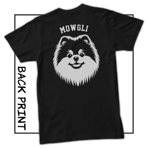 Camiseta Nome Personalizado Pomeranian Fonte Esportiva Pop 