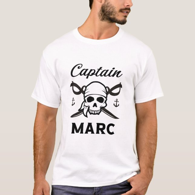 Camiseta Nome Personalizado Presente Capitão Marc (Frente)