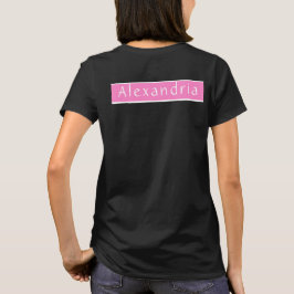 Camiseta Nome Personalizado Preto e Rosa