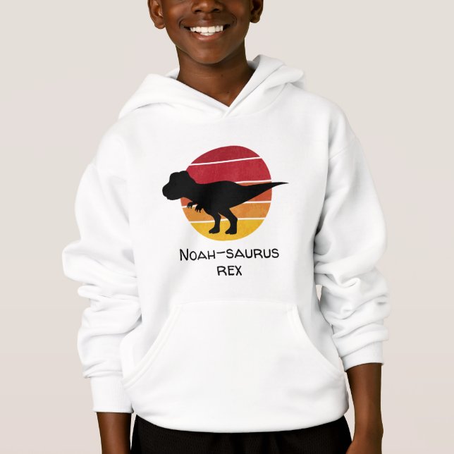 Camiseta Nome personalizado retrô t rex desenho animado pre (Frente)