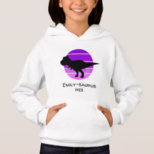 Camiseta Nome personalizado saurus t rex menina de dinossau