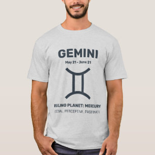 Camiseta Nome Personalizado / Sinal de Zodíaco de Texto Gem