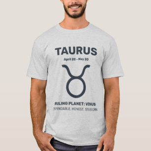 Camiseta Nome Personalizado / Sinal de Zodíaco Texto Taurus