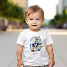 Camiseta Nome personalizado Skateboard Bunny Boy