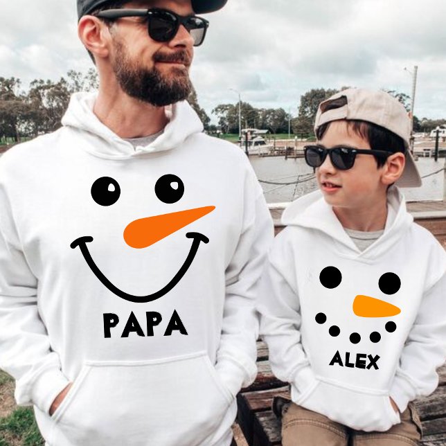 Camiseta Nome Personalizado Snowman Correspondente Família (Criador carregado)