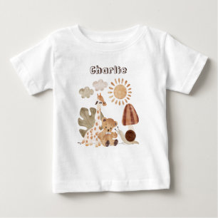 Camiseta Nome Personalizado Texto Boho Woodland Selgle Anim