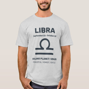 Camiseta Nome Personalizado / Texto Símbolo Zodíaco Libra
