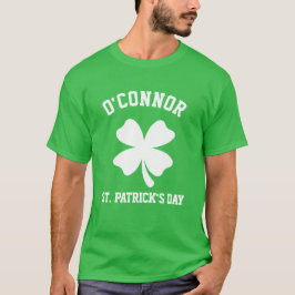 Camiseta Nome Personalizado Trevo Sortudo Dia de São Patríc