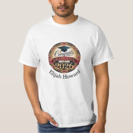 Camiseta Nome Personalizado Turma de 2026 Dourado e Burgund