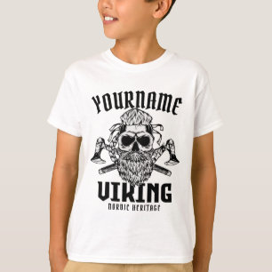 Camiseta NOME Personalizado Viking Nordic Warrior Heritage