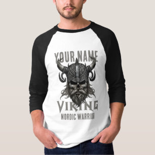 Camiseta Nome Personalizado Viking Warrior Heritage T Shirt