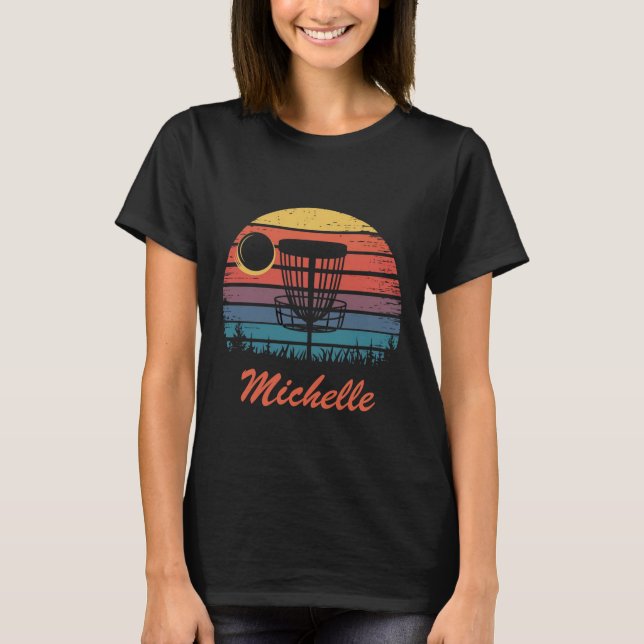 Camiseta Nome Personalizado Vintage Frisbee Disco Golf Bask (Frente)
