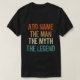 Camiseta Nome Personalizado Vintage O Homem Mito Legenda (Frente do Design)