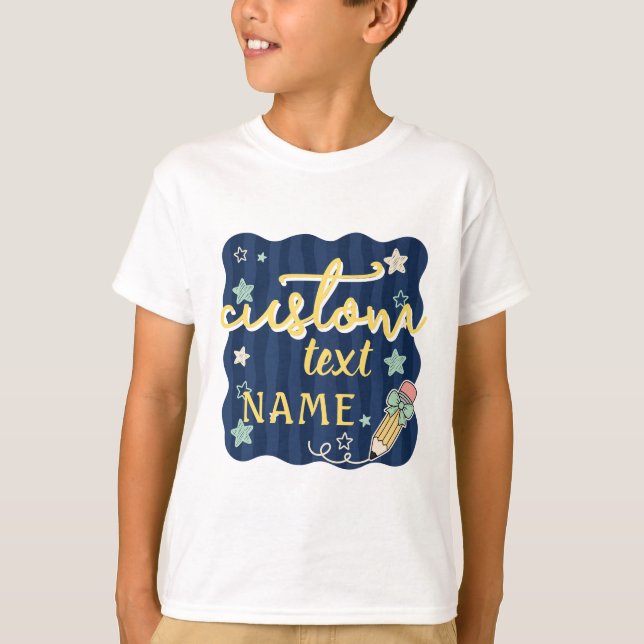 Camiseta Nome Personalizado Volta às Aulas Série (Frente)