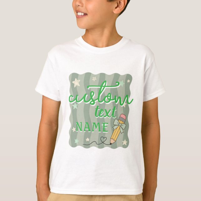 Camiseta Nome Personalizado Volta às Aulas Série (Frente)