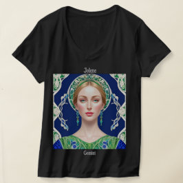 Camiseta Nome personalizado Zodiac Sinal V-Neck feminino