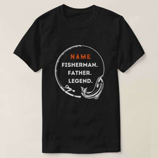 Camiseta Nome Pescador Padre Legenda Pesca Rod Pai Presente (Frente do Design)
