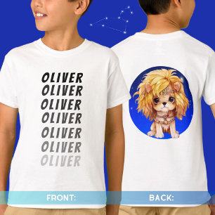 Camiseta Nome pessoal Astrologia Zodiac sinal Leo frente pa