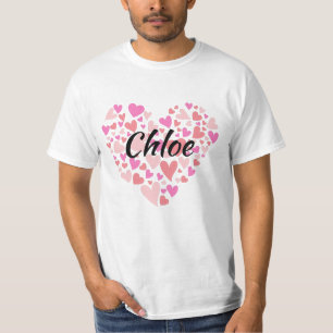 Camiseta Nome pessoal com corações 