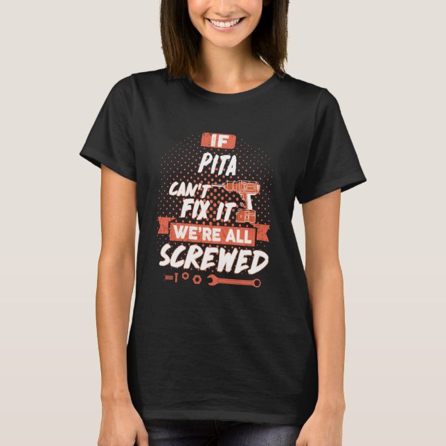 Camiseta Nome PITA, crista do nome da família PITA (Frente)