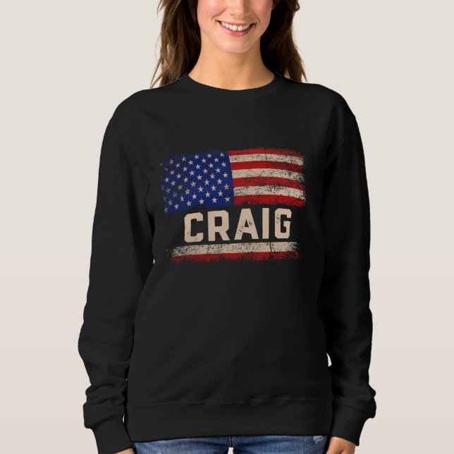 Camiseta Nome próprio Craig Shirt Craig Nome Bandeira Ameri (Frente)