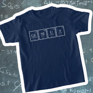 Camiseta Nome químico dos elementos de mesa periódica do gê