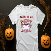 Nome Rosa Retro Ghost Spooky Mama Halloween