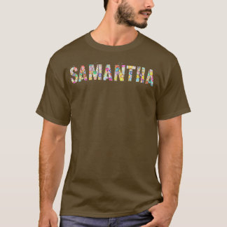 Camiseta Nome: SAMANTHA Flowery Girl Custom Flowers Bi