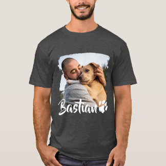 Camiseta Nome Simples da Tipografia Moderna de Pet e Foto T