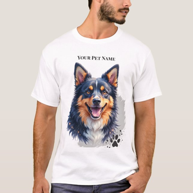 Camiseta Nome Simples Moderno de Pet & Design Personalizado (Frente)