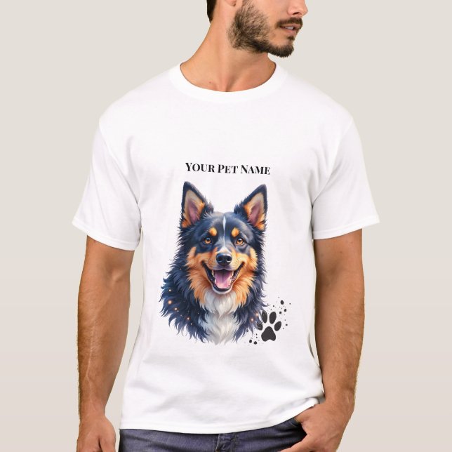 Camiseta Nome Simples Moderno de Pet & Design Personalizado (Frente)