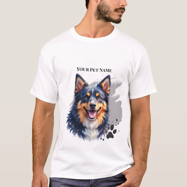 Camiseta Nome Simples Moderno de Pet & Design Personalizado (Frente)