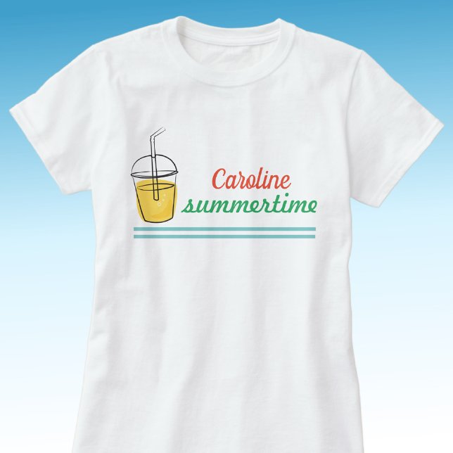 Camiseta Nome Summertime Reunion Basic Womens White T Shirt (Criador carregado)
