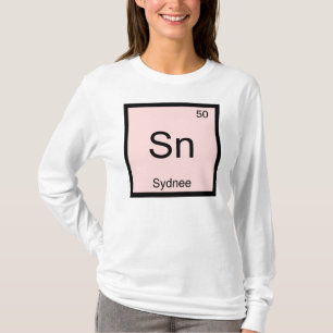 Camiseta Nome Sydnee Química Elemento Tabela Periódica