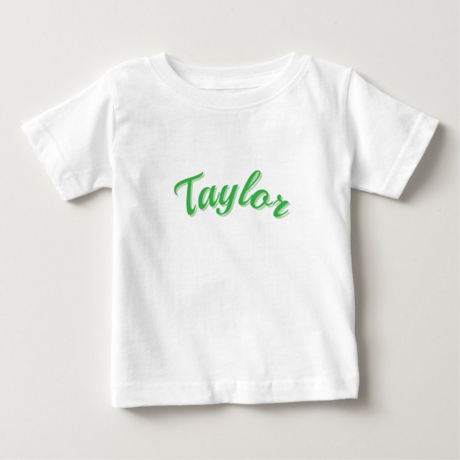 Camiseta Nome Taylor Em Verde, (Frente)