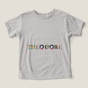 Camiseta Nome THEODORE Arte Com Flores Bordadas