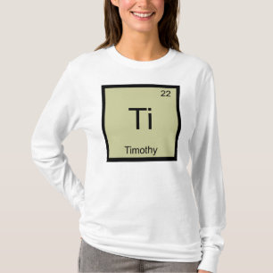 Camiseta Nome Timothy Elemento Químico Mesa periódica