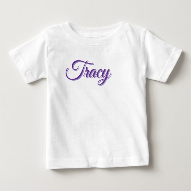 Camiseta Nome Tracy Garotas Em Roxo, (Frente)